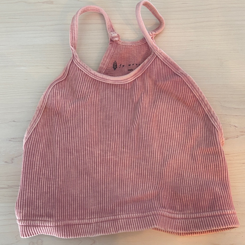 Free People Movement Pink Cropped Tank Top